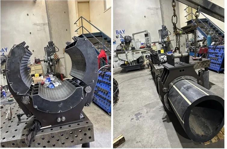 Custom attachment tool for pipe installation